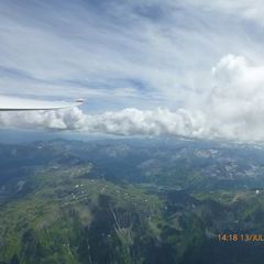 Flugwegposition um 12:18:35: Aufgenommen in der Nähe von Oppenberg, 8786, Österreich in 2634 Meter